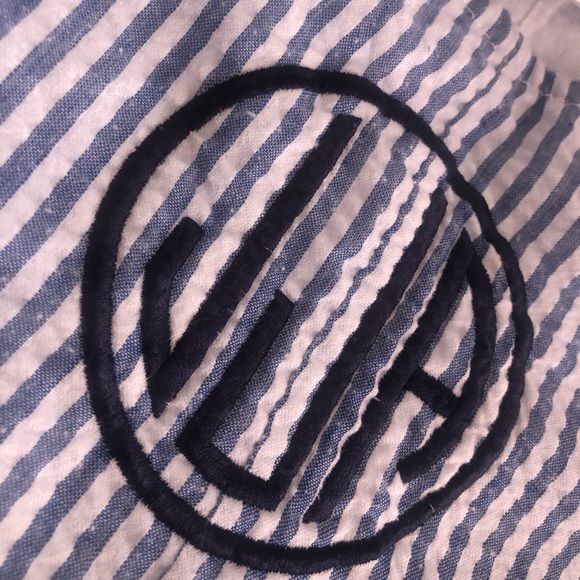 JJA Monogrammed Seersucker Shortall - Picture 1 of 4